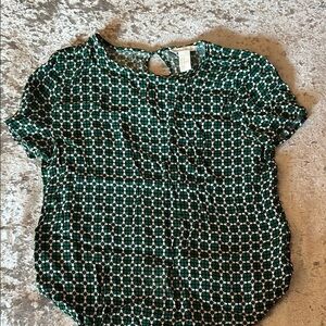 Green Patterned Women's Top